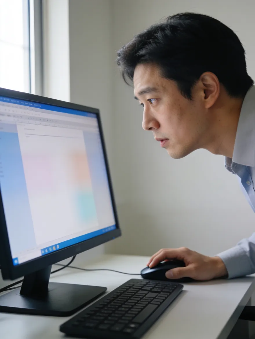 승인 버튼 앞에서 내용을 다시 읽는 담당자